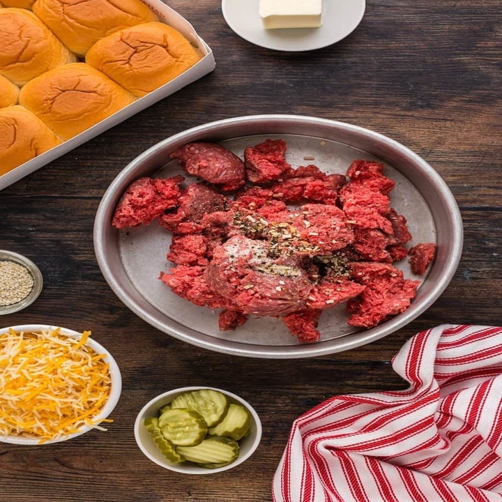 Ingredients for cheeseburger sliders.